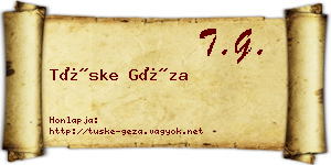 Tüske Géza névjegykártya