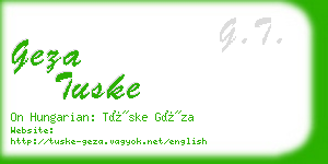 geza tuske business card